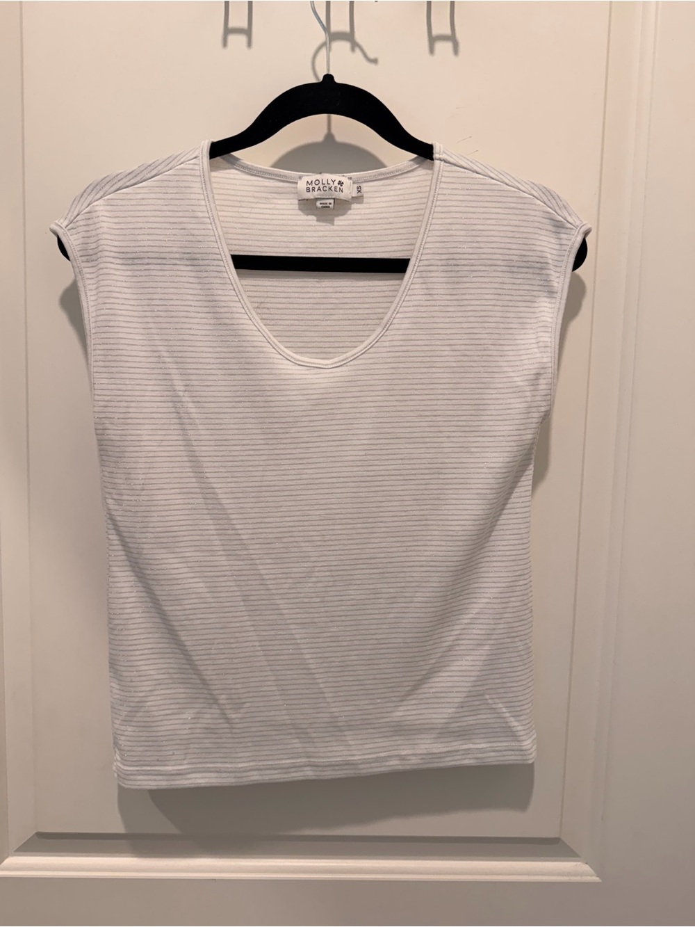 Molly Bracken Scoop Neck Muscle Tank Size XS White
Striped Lurex